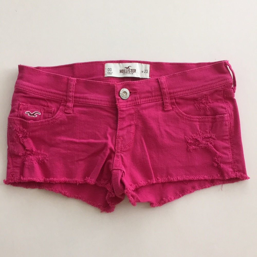 Hollister pink denim shorts